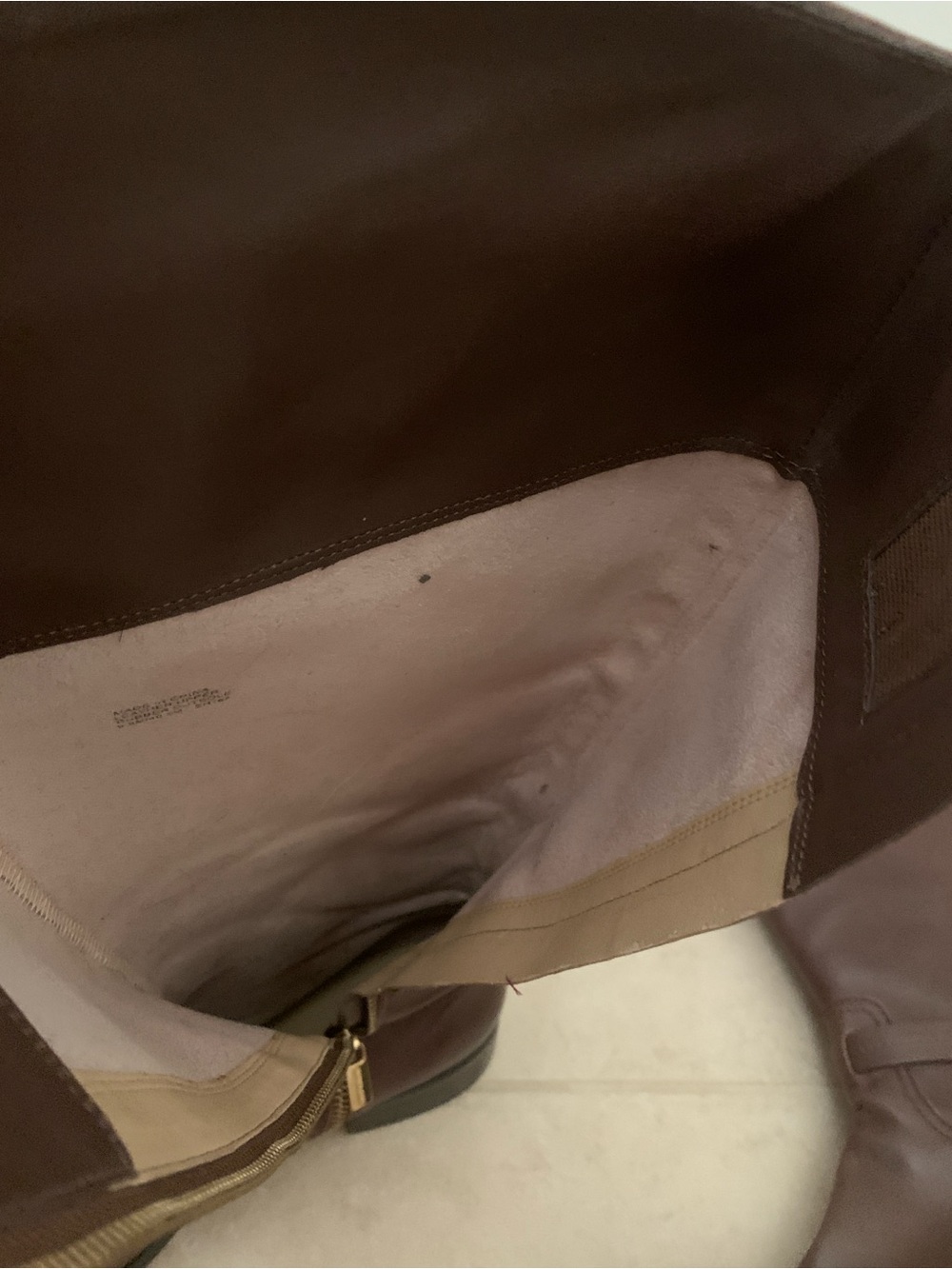 Michael Kors Stockard Brown Leather Tall Riding Boots Gold MK Logo Size 9.5M - Picture 7 of 16